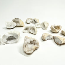 Load image into Gallery viewer, Clear Quartz with Calcite Geode (Pair) - Mini

