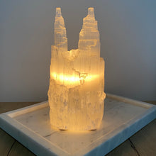 Load image into Gallery viewer, Selenite Twin Peak Lamp
